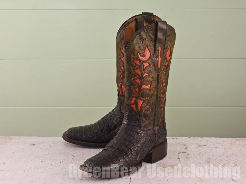 メキシコ製 ルケーシー Lucchese ビンテージ ウエスタンブーツ ワニ革 茶 ブラウン レディース 6.5B 23.5cm B287