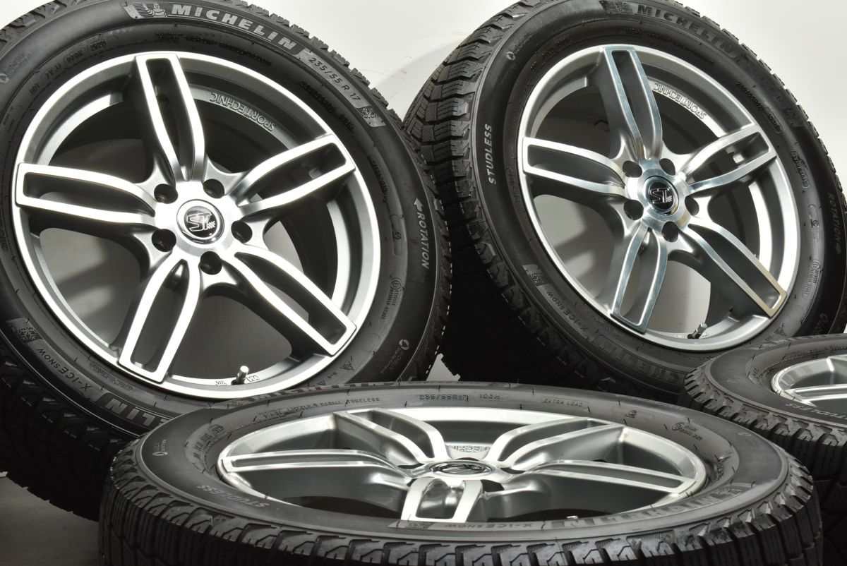バリ溝 スポーツテクニック 17in 7J 48 PCD108 ミシュラン X-ICE SNOW 235 55R17 フォード クーガ スタッドレス 交換用