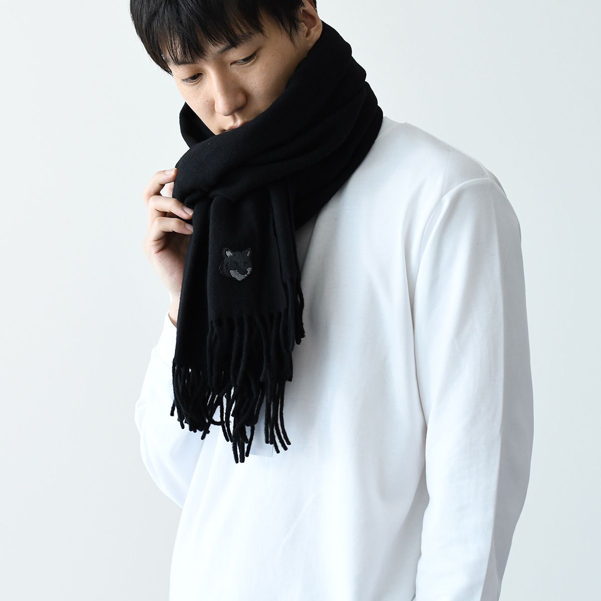 MAISON KITSUNE メゾン キツネ マフラー ボールド フォックスヘッド 