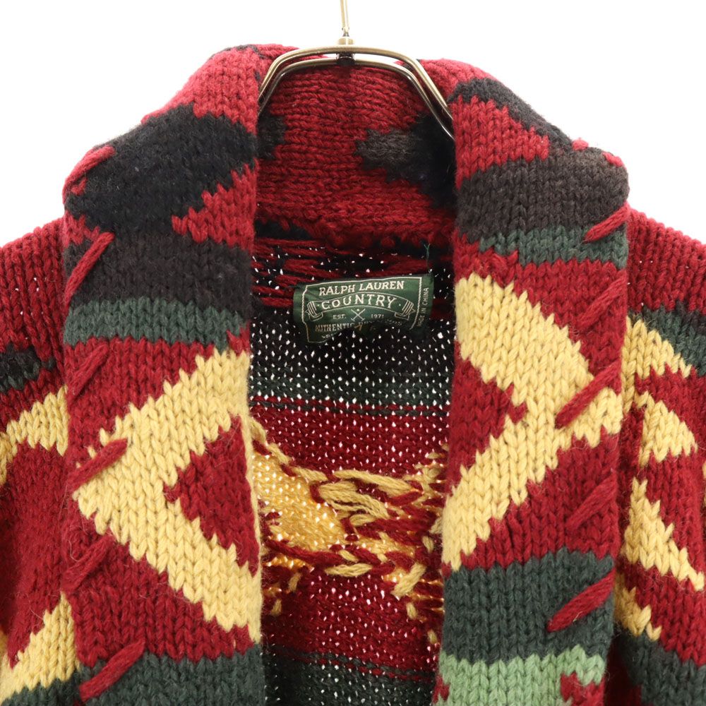 美品✨ ポロラルフローレン 長袖カーディガン ボーダー ポニー レッド M POLO RALPH LAUREN（ポロ ラルフ ローレン）の「ボーダー