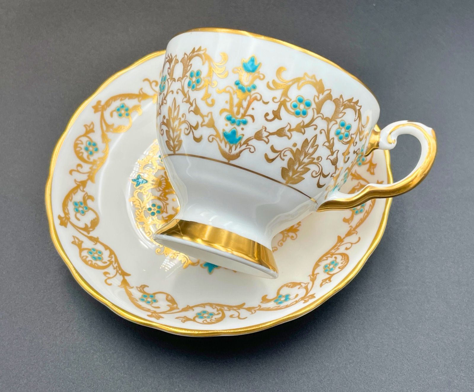 希少】Tuscan（タスカン） 金彩＆ターコイズブルー エナメル 英国