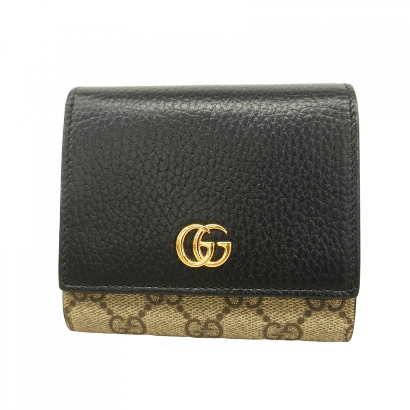 グッチ Gucci グッチ 財布 GGマーモント GGスプリーム 598587 レザー ブラウン ブラック レディース