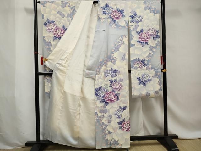 平和屋着物○豪華振袖 吉祥草花文 暈し染め 金銀彩 ロング丈