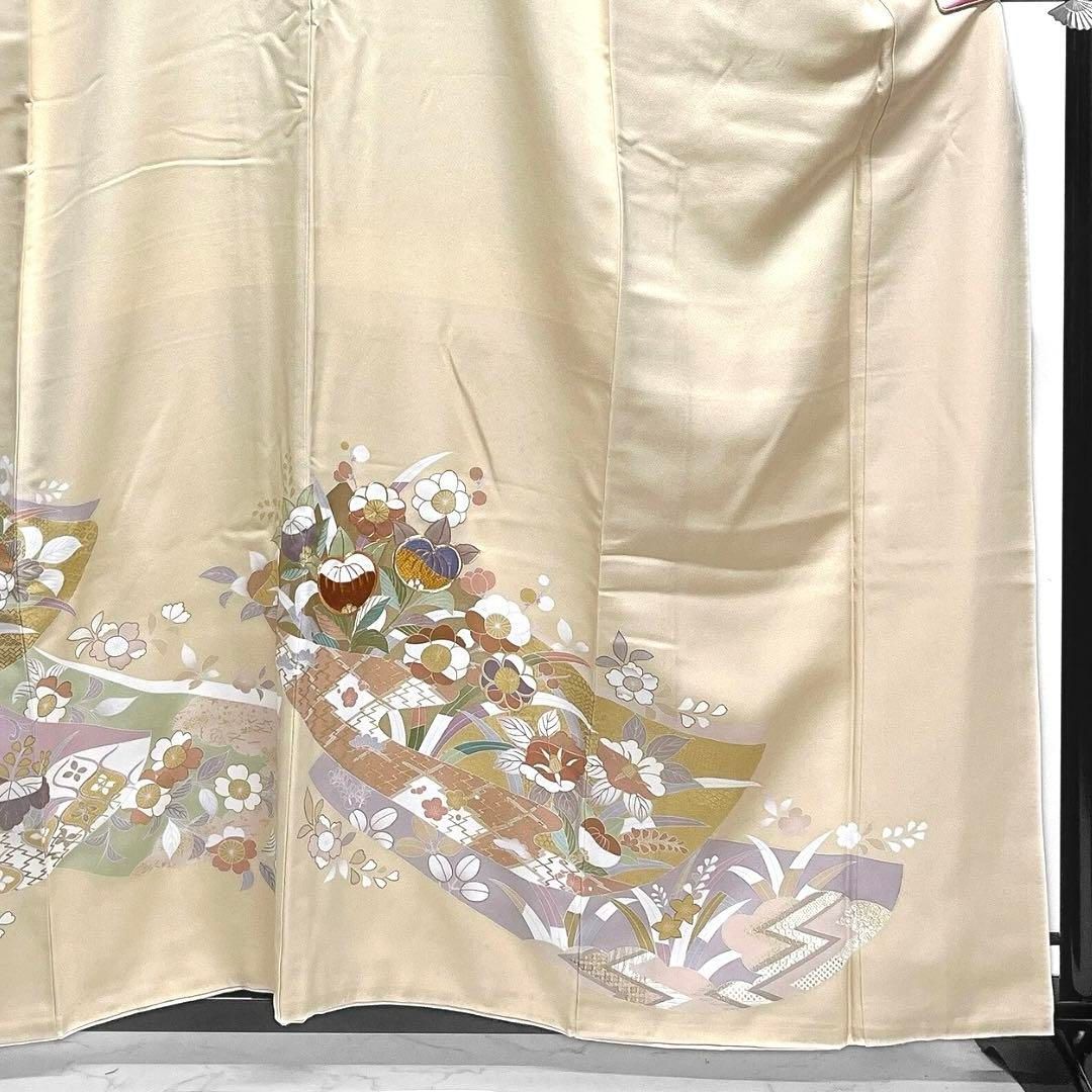 千總謹製 金駒刺繍 金彩 大王松 橘 黒留袖 着物 123a p （千總謹製 色 