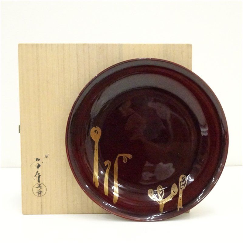 漆器のアソベ】 お皿．置き物 ◉超レア【アンティーク】紅葉蒔絵