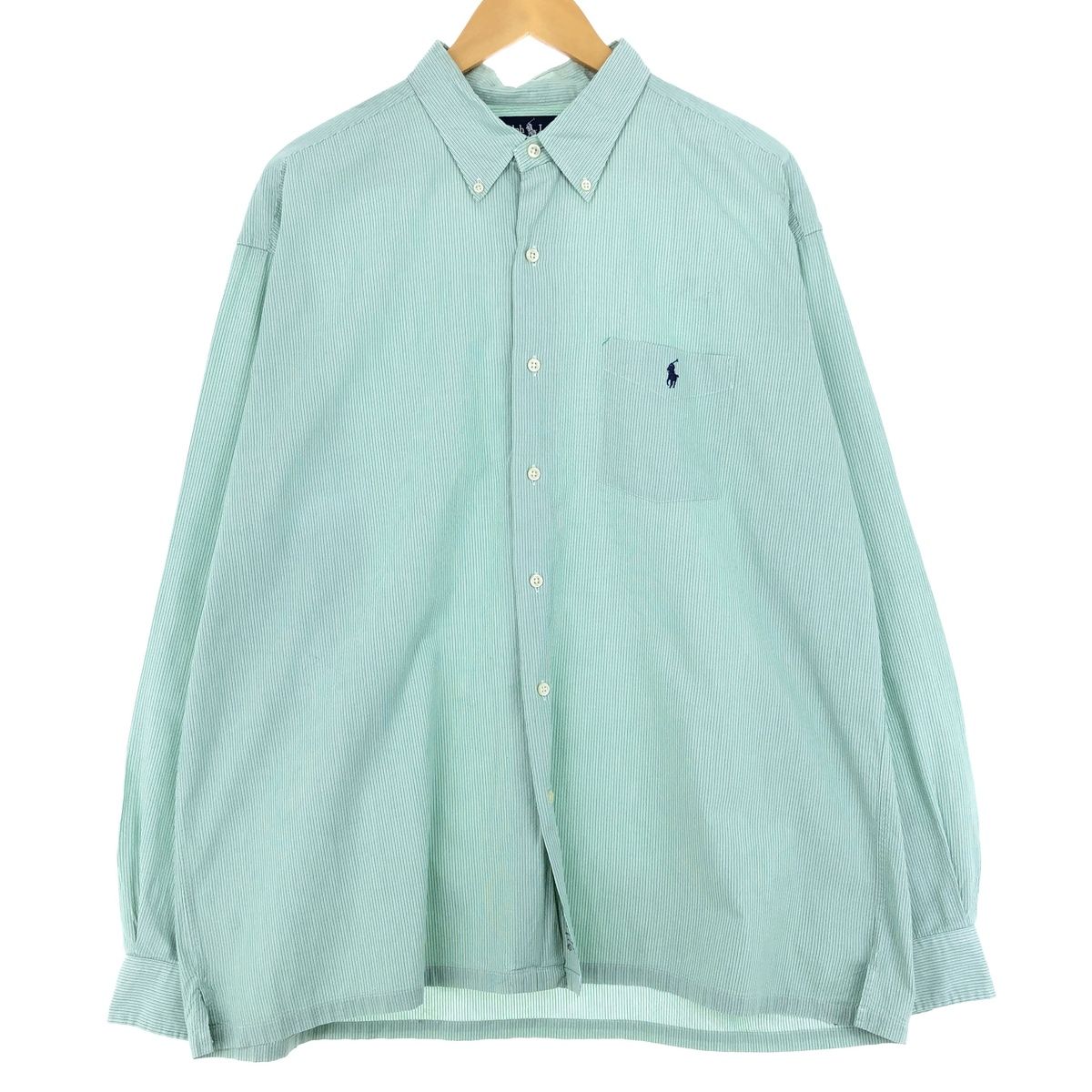 古着 ラルフローレン Ralph Lauren GREGGOR 長袖 ボタンダウンストライプシャツ メンズXL/eaa431949