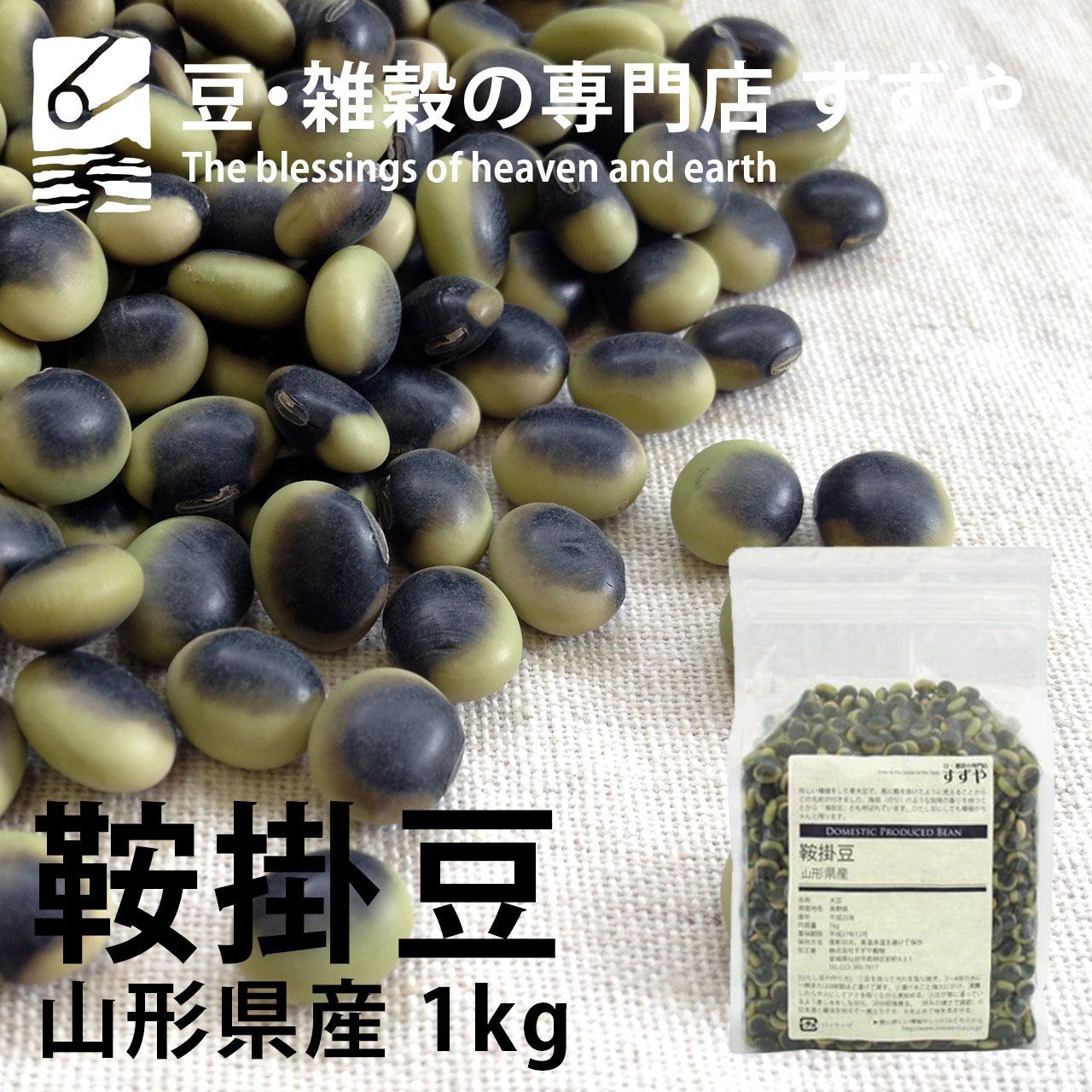 鞍掛豆 1kg×7 2024年産 令和6年産 山形県産 青大豆 チャック有り 倉庫直送