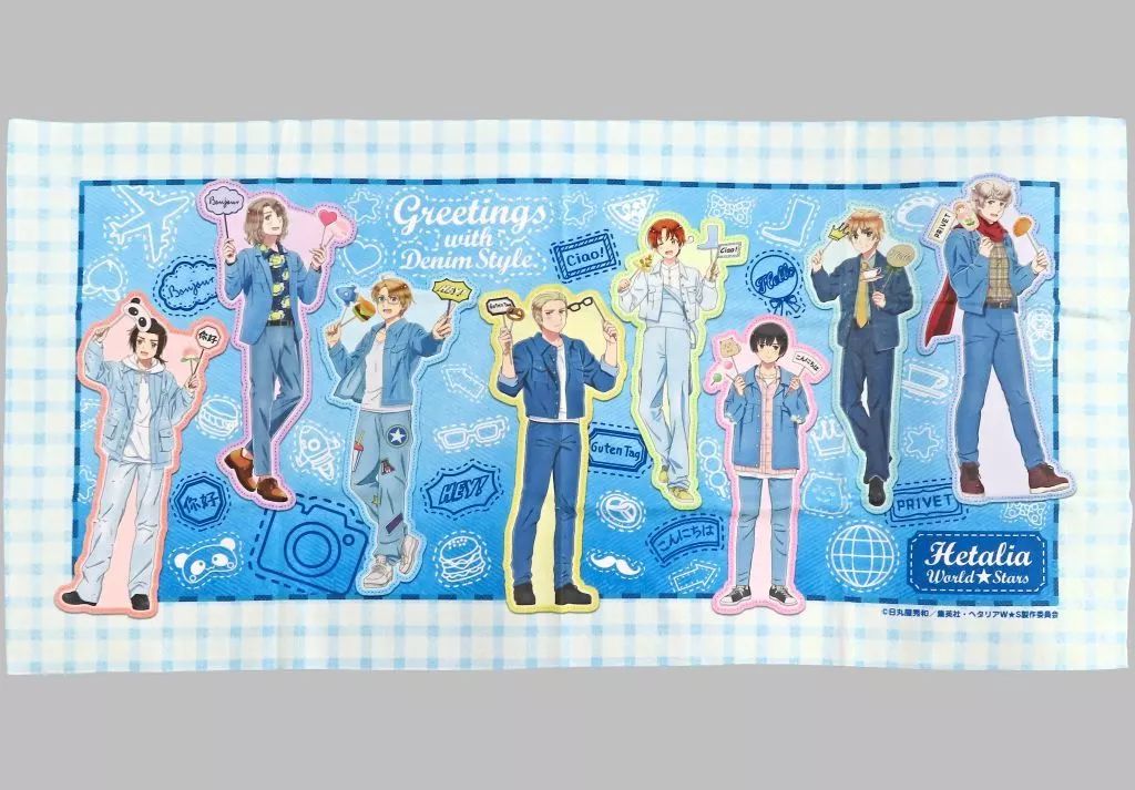 中古】タオル・手ぬぐい 集合 BIGバスタオル 「WEBくじ ヘタリア World