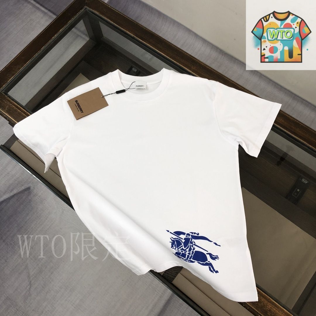 今日特価】Burberry カップル用 カラーコントラスト T シャツ-2