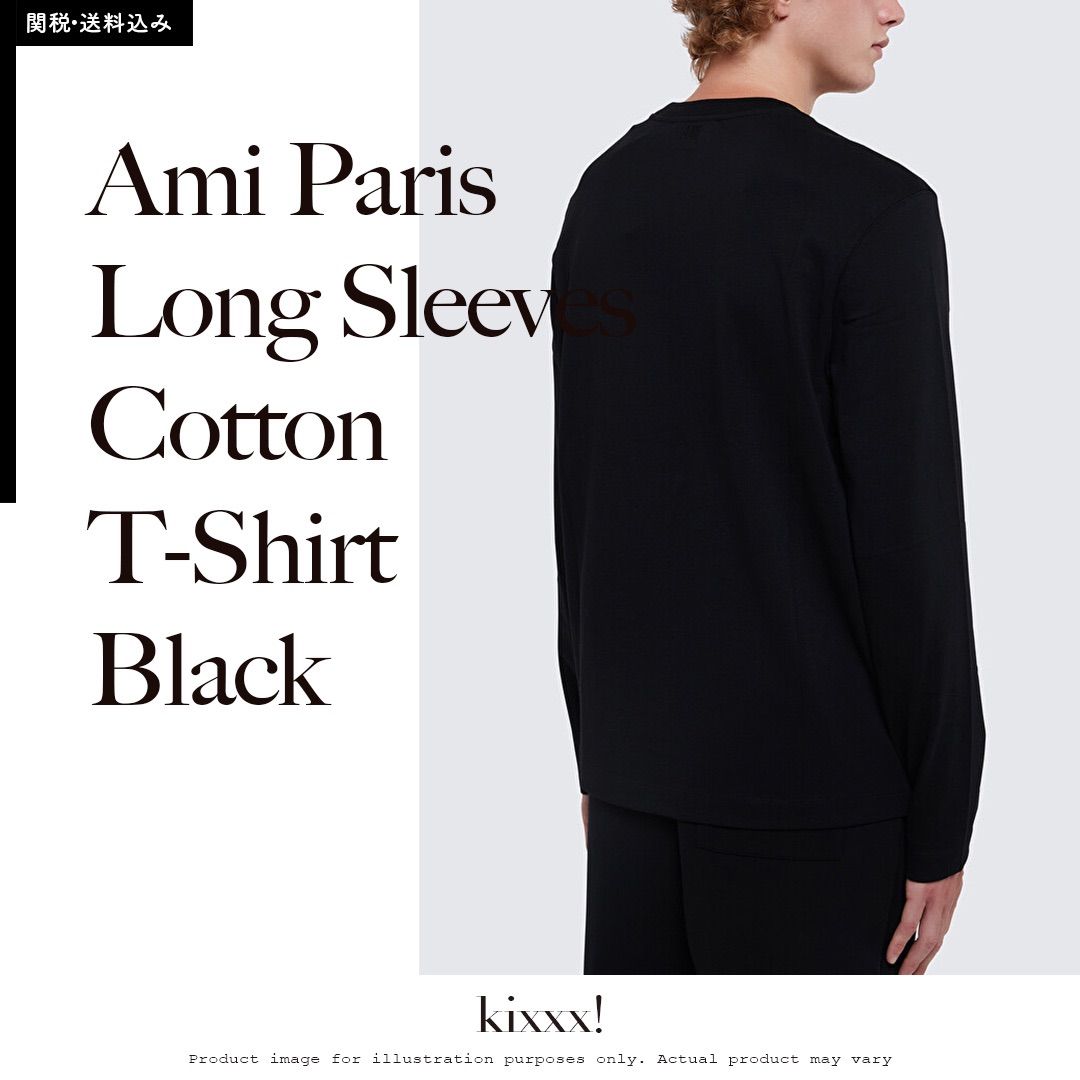 即日出荷可 AMI PARIS ロングスリーブTシャツ WHITE×BLACK | www