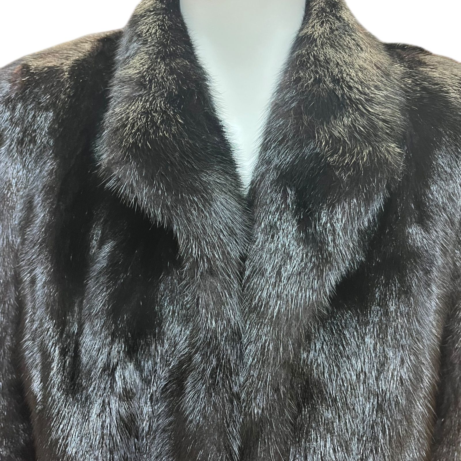 管31915】SAGA MINK サガミンク ロングコート ブラック ファーコート
