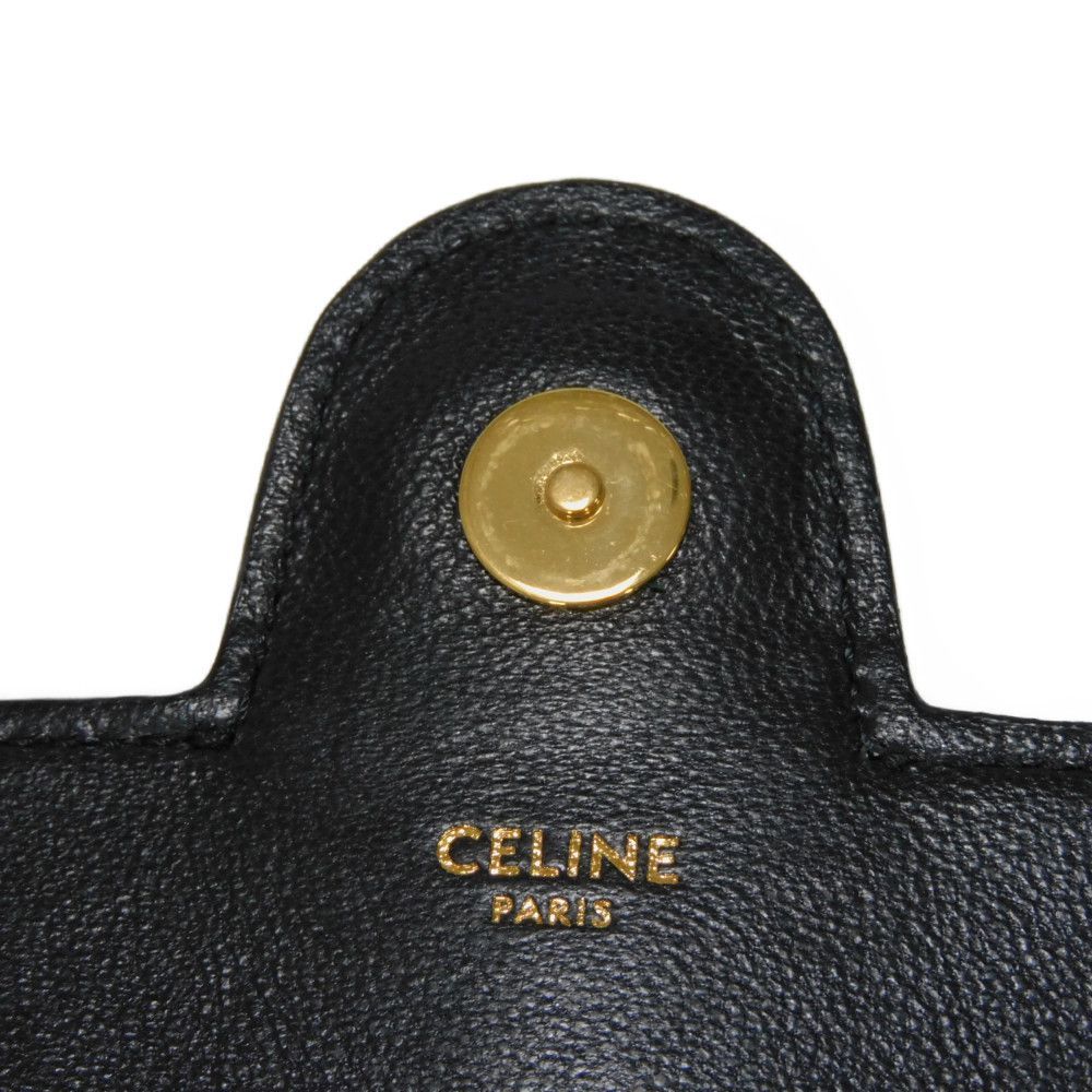 CELINE セリーヌ タッセル スモール バッグ フリンジ パイソン ポシェット クロスボディ エキゾチック カルングレザー ブラック ショルダーバッグ 190494BOE.38NO