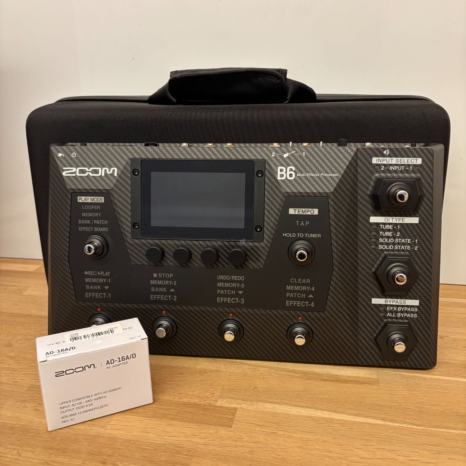 ZOOM B6 ベース用マルチエフェクター アダプター付き セミハードケース Zoom CBG-5n 付き
