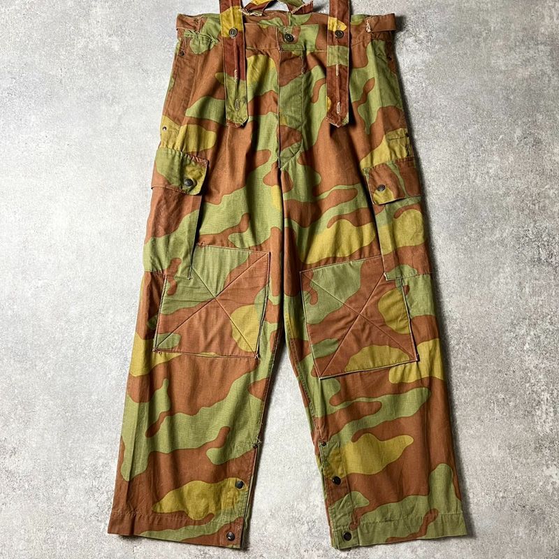 【激レア】 サンマルコカモ イタリア軍 60's オーバーパンツ サスペンダー付 60's イタリア軍 サンマルコカモ オーバーパンツ W34 – 古着屋