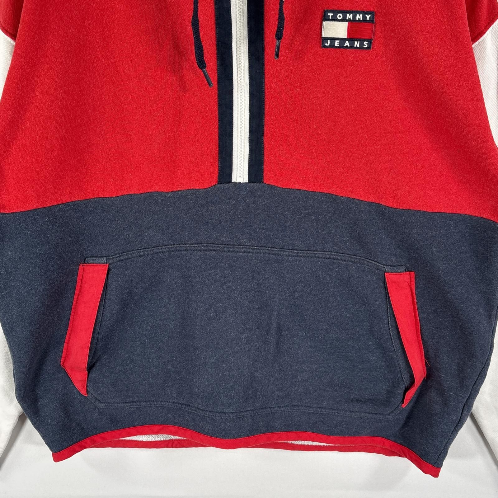 古着 トミージーンズ TOMMY JEANS パーカー ハーフジップ