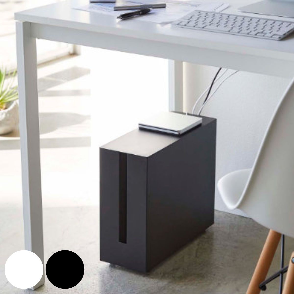 キャスター付きケーブル収納ラック タワー 山崎実業 tower 5403 5404 ケーブル収納 ケーブルボックス コンセント 配線隠し おしゃれ(送料無料)(ポイント5倍) キャスター付きケーブル収納ラック タワー tower 山崎実業 - 山崎実業