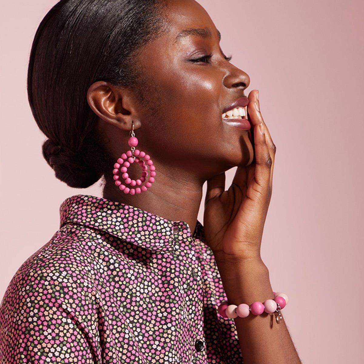 Aarikka ORKIDEAピアス Sea Anemone ロングチェーン