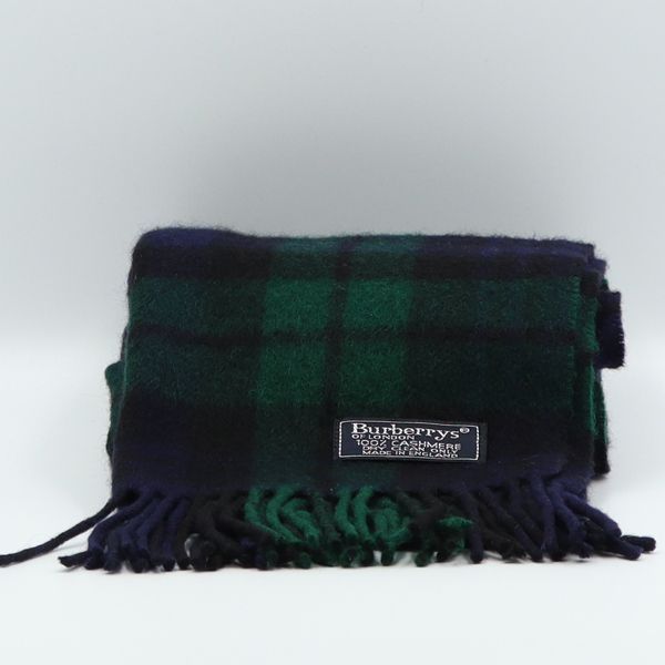新品】Burberrys メンズ カシミヤマフラー カシミヤ100% グリーン
