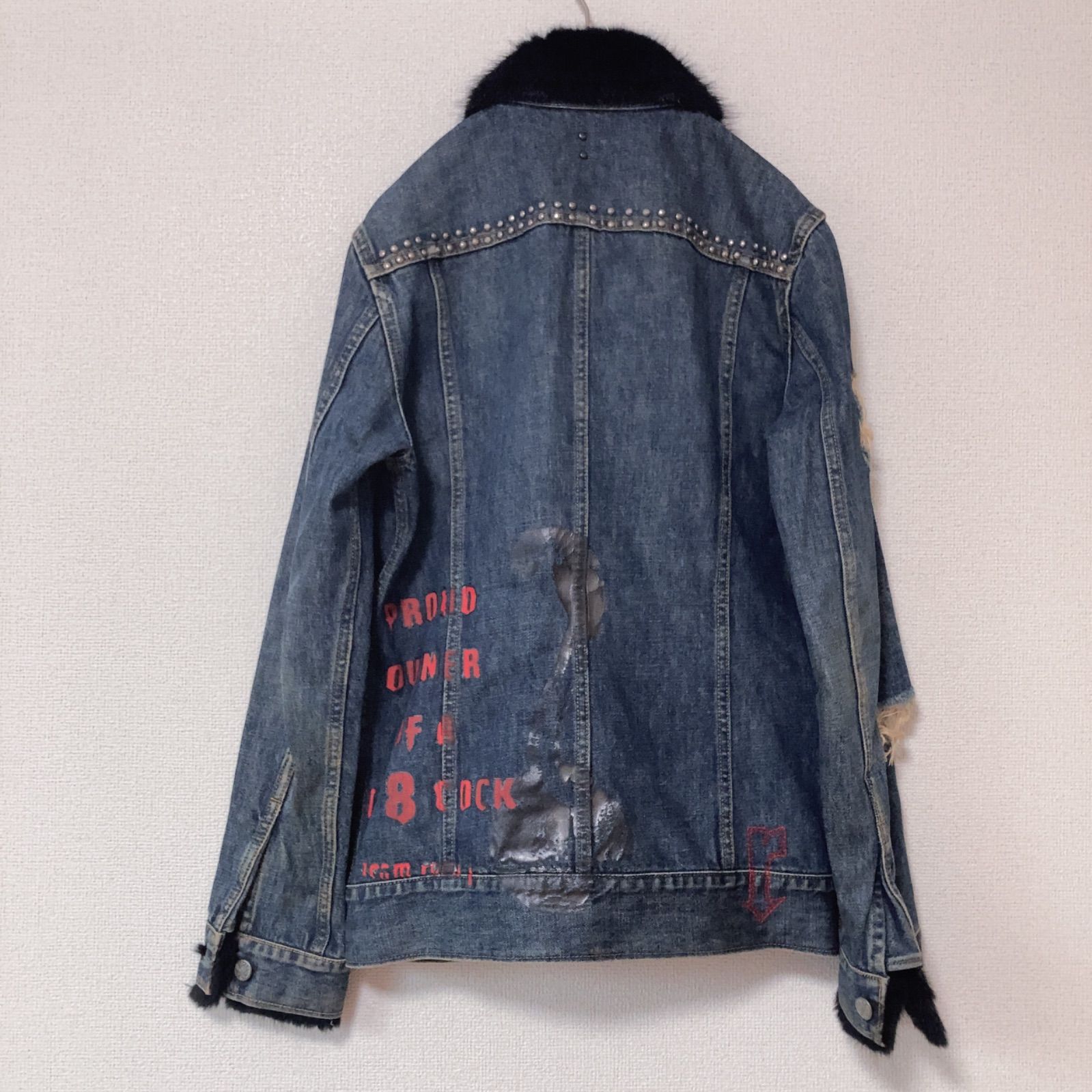 z1101 ロエンジーンズ roen jeans ファー付き デニムジャケット G 