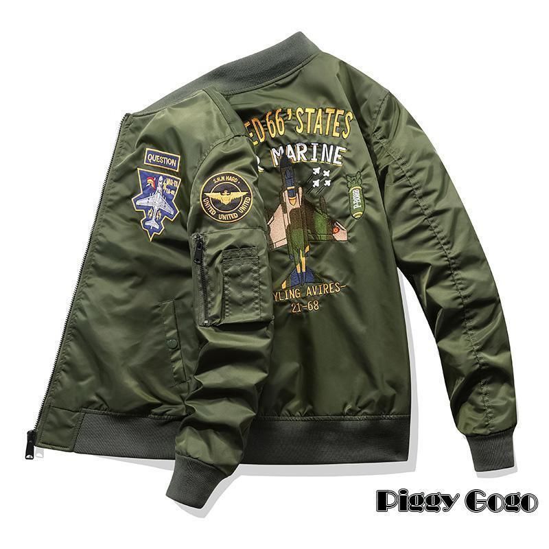 ma1 メンズ フライトジャケット ミリタリージャケット スタジャン おしゃれ ma-1 防風 防寒 中綿入り コート ジャンパー 立ち襟 刺繍 M?2XL