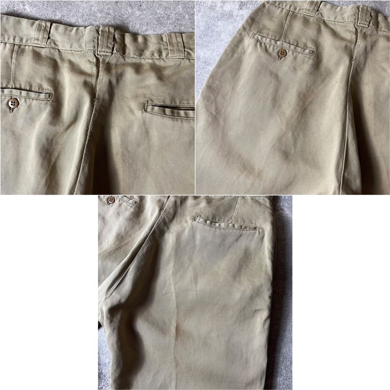 60s アメリカ軍　米軍実物　チノパン　実寸W28L31 S 美品 60s US ARMY 米軍実物 ノータック コットン チノ パンツ / 60