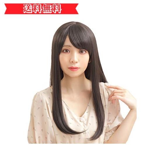 happy-shopsブラウニーブラック_ストレートロング WIGGY RICH ストレートロング(ブラウニーブラック) ハロウィン 仮装 コスチューム
