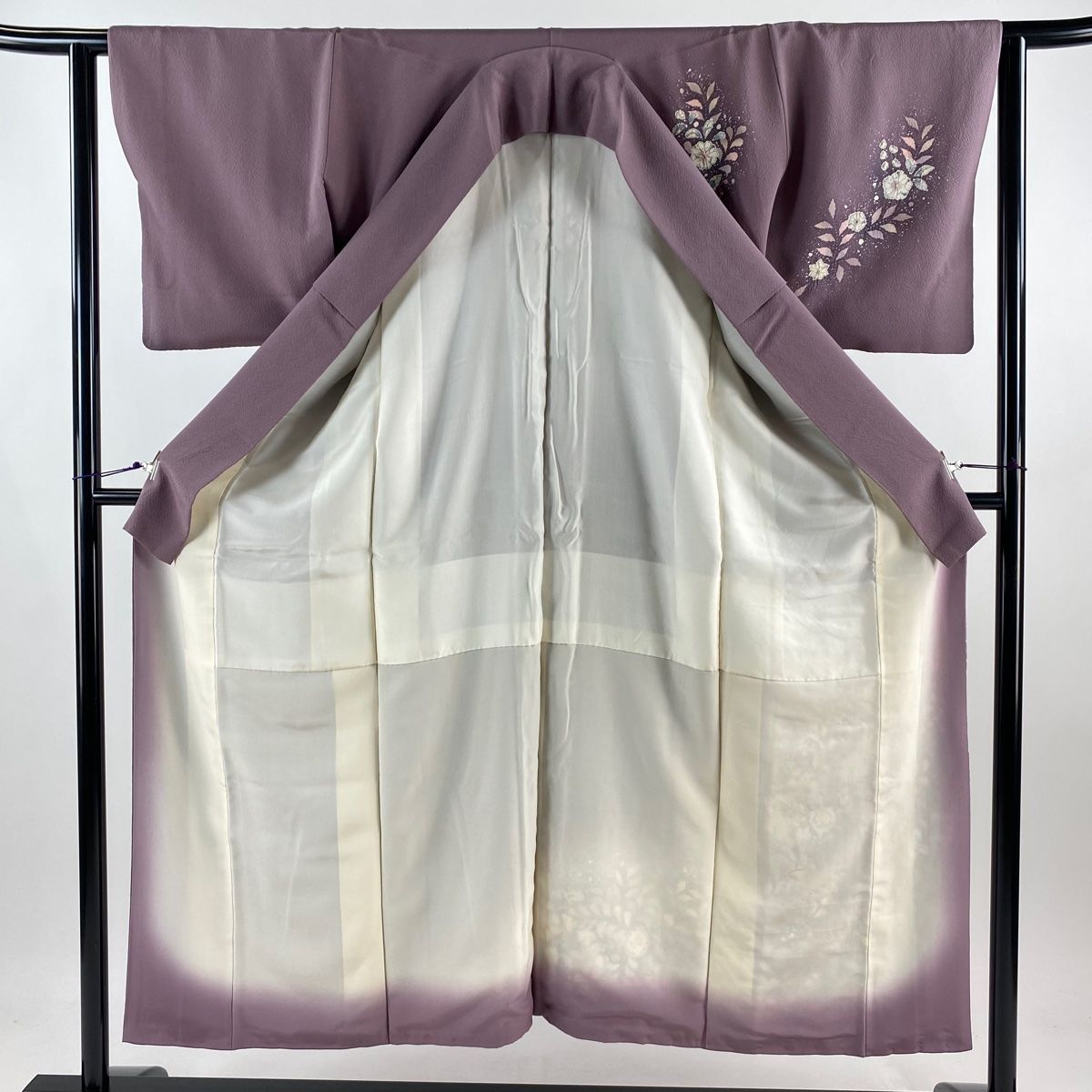 翠山工房　辻が花　付下げ＊長尺トールサイズ　袷着物 ゴールドベージュ 1SY3 付下げ 身丈158cm 裄丈68cm L 袷 翠山工房 やまと 落款 辻が花