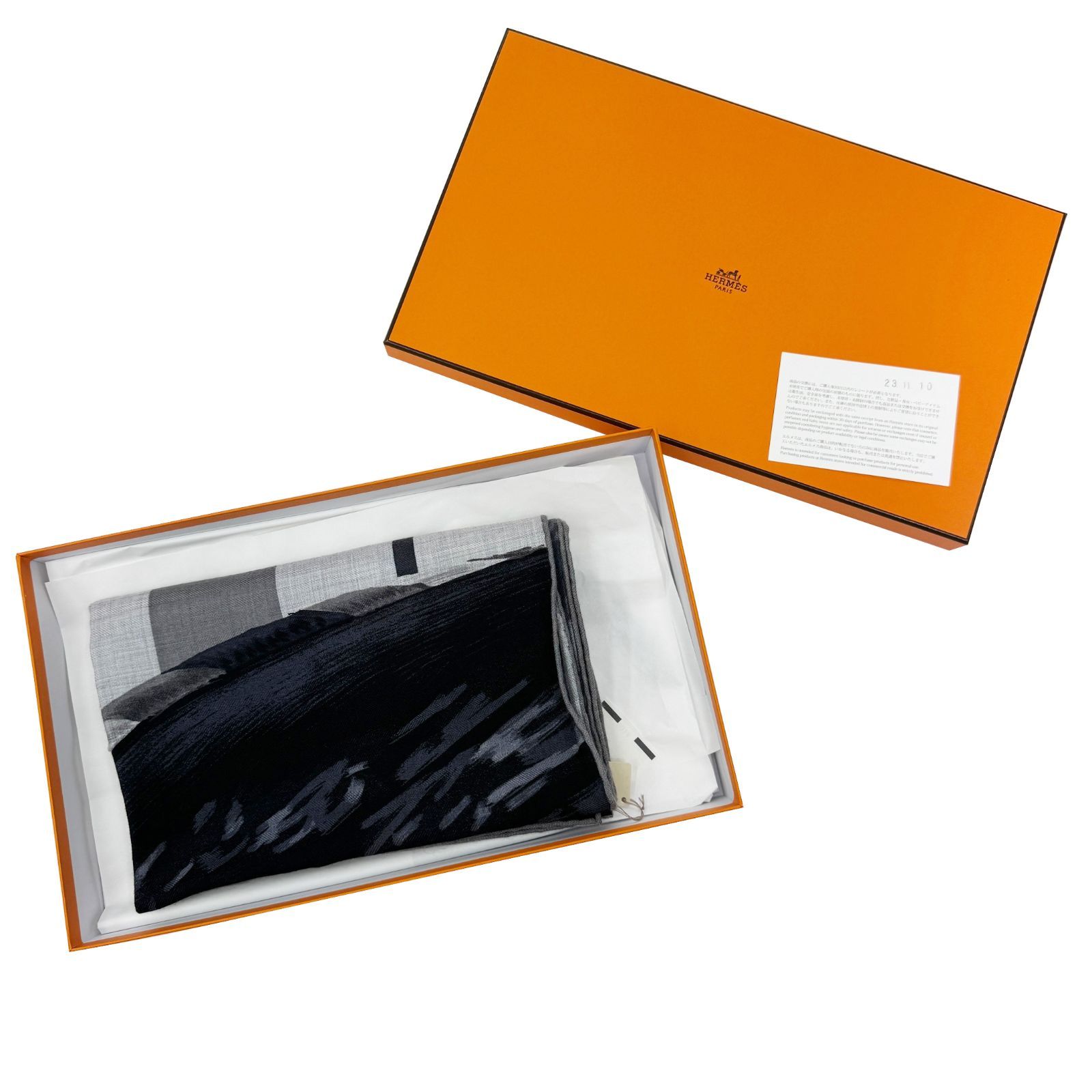 HERMES エルメス カレH 100 ロカバール・ドゥ・リール カシミヤ シルク