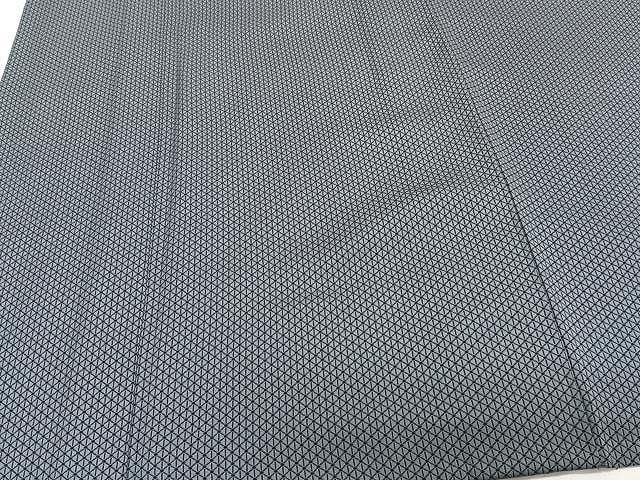 平和屋着物▽男性 銀座もとじ 風通お召 単衣 菱文 正絹 逸品  