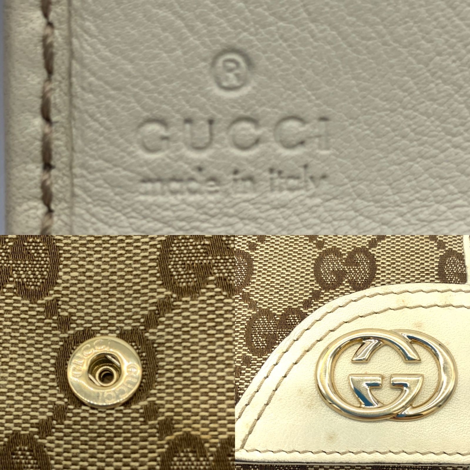 ▽GUCCI グッチ GGキャンバス 三つ折り 長財布 181595 ベージュ - メルカリ