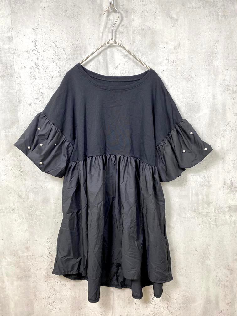 prose verse パールバルーンスリーブドッキングペプラムTシャツ セール】パールバルーンスリーブドッキングペプラムTシャツ（T