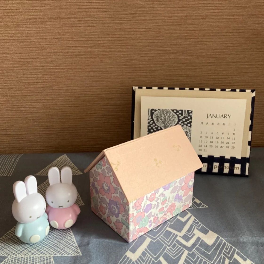 リバティで作るカルトナージュ　お家ボックス