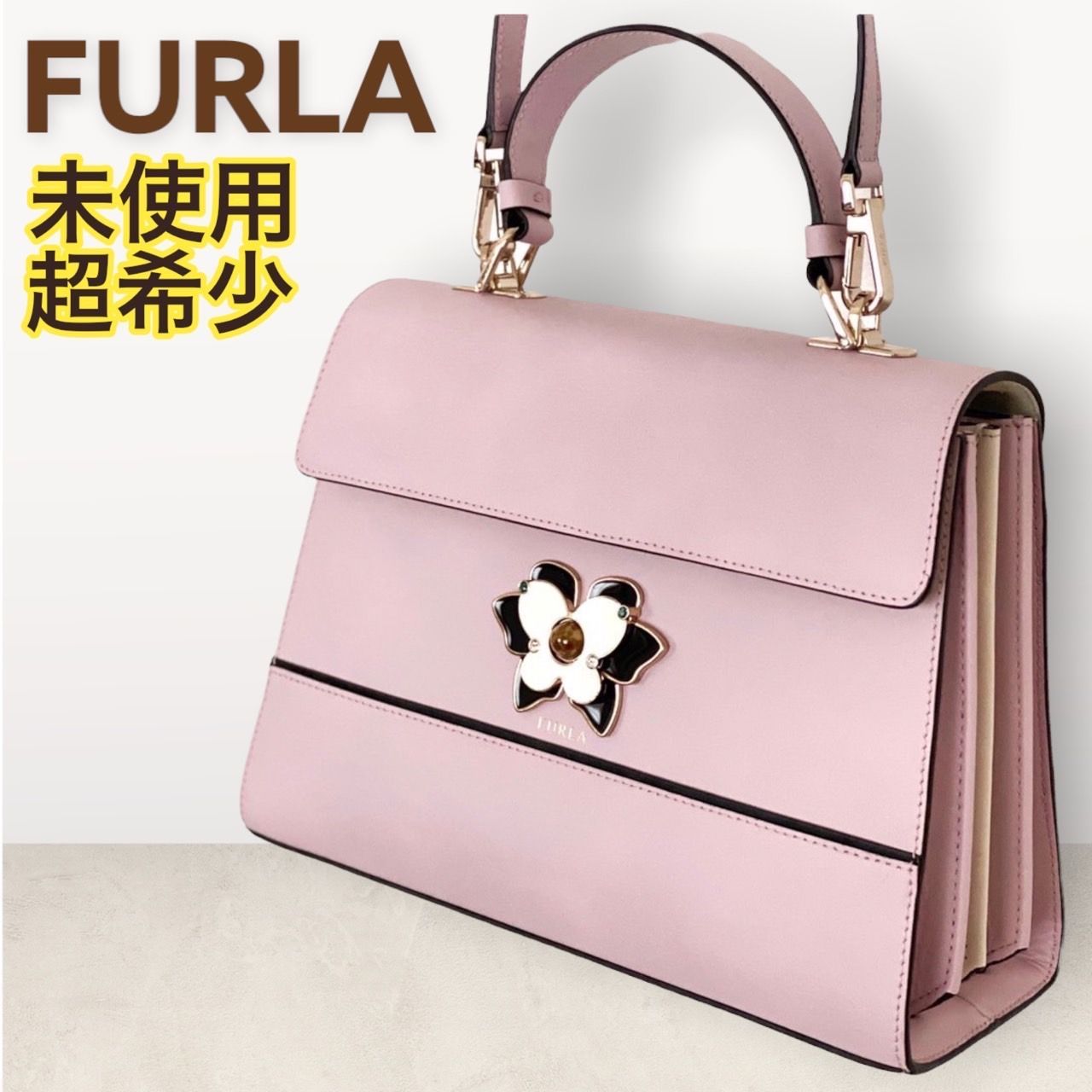 FURLA ムゲット　ピンク ハンドバッグ 未使用【希少】フルラ ショルダーバッグ 2WAY ムゲット M ピンク