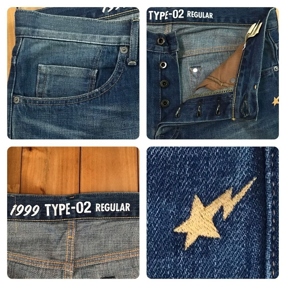 BAPE camo DAMAGE DENIM PANTS Mサイズ a bathing ape ダメージ デニム 