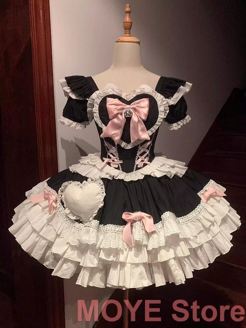 コスプレ ロリータ??オリジナル 洋服 ワンピース メイド かわいい K466