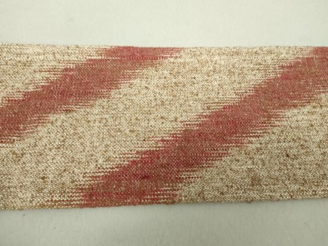 平和屋着物○出羽の織座 全通柄八寸名古屋帯 斜線文 正絹 逸品