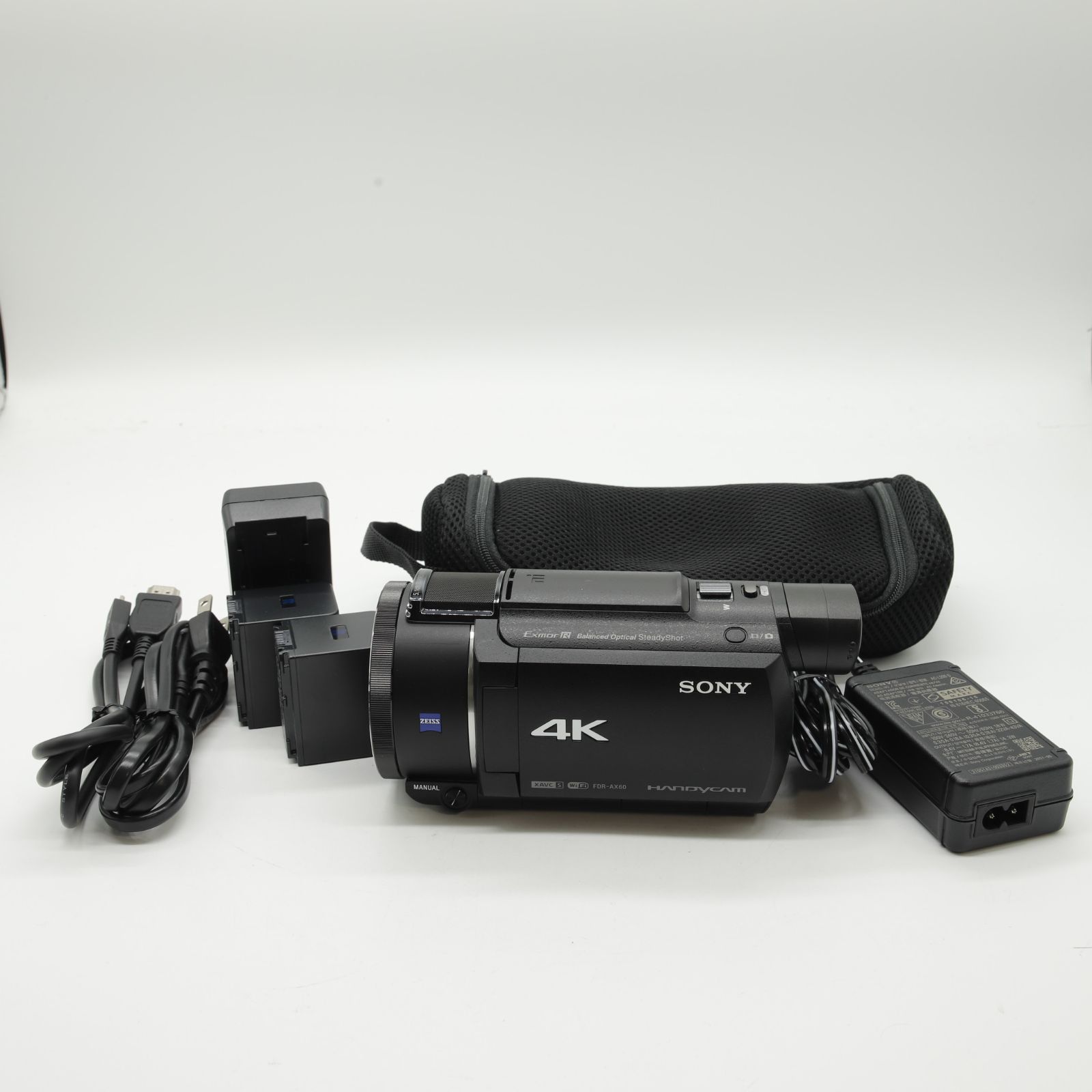 ほぼ SONY SONY ソニー 4K ビデオカメラ Handycam FDR-AX60 ブラック 内蔵メモリー64GB 光学ズーム20倍 空間光学手ブレ補正 FDR-AX60
