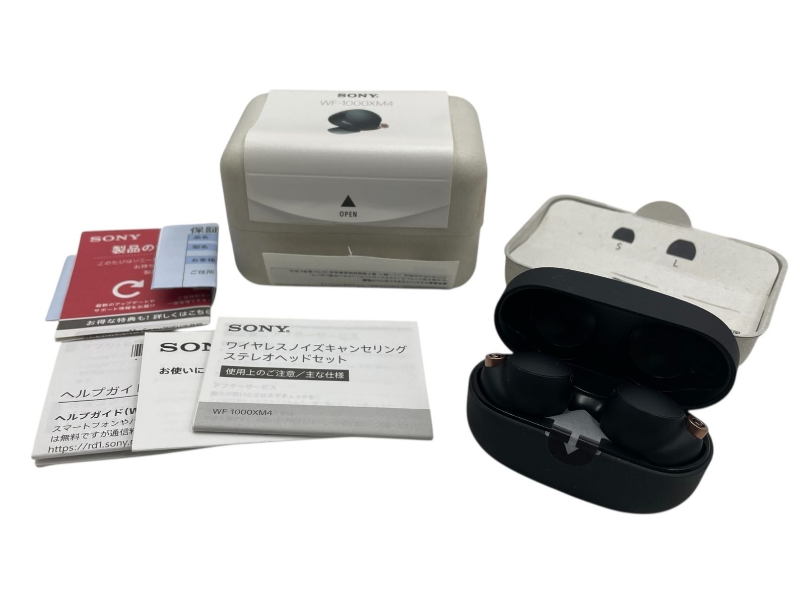 SONY WF-1000XM4 ワイヤレスノイズキャンセリングイヤホン ブラック 付属完備 動作 済み ケース充電可 ノイズキャンセリング良好