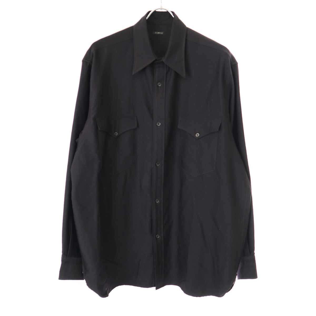 COMOLI コモリ 22AW ウールモールワークシャツ ネイビー 3 W03 COMOLI コモリ 22AW ウールモールワークシャツ ネイビー 3 W03