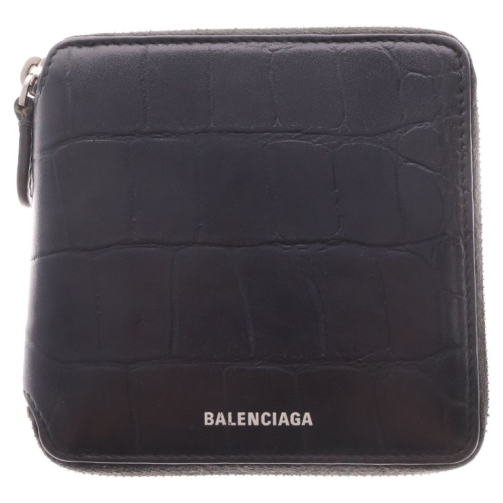 配送 BALENCIAGA (バレンシアガ) クロコ型押し コンパクトウォレット