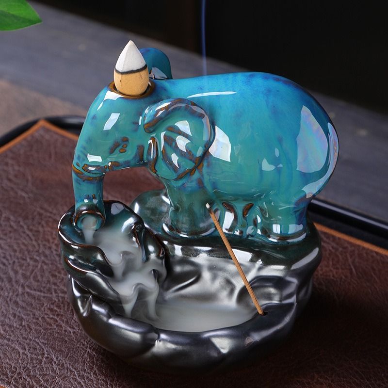 香炉　ゾウ　置物 香炉 香炉禅飾り 逆流香炉 象 ゾウ お香 お香立て 彫刻 ホルダー