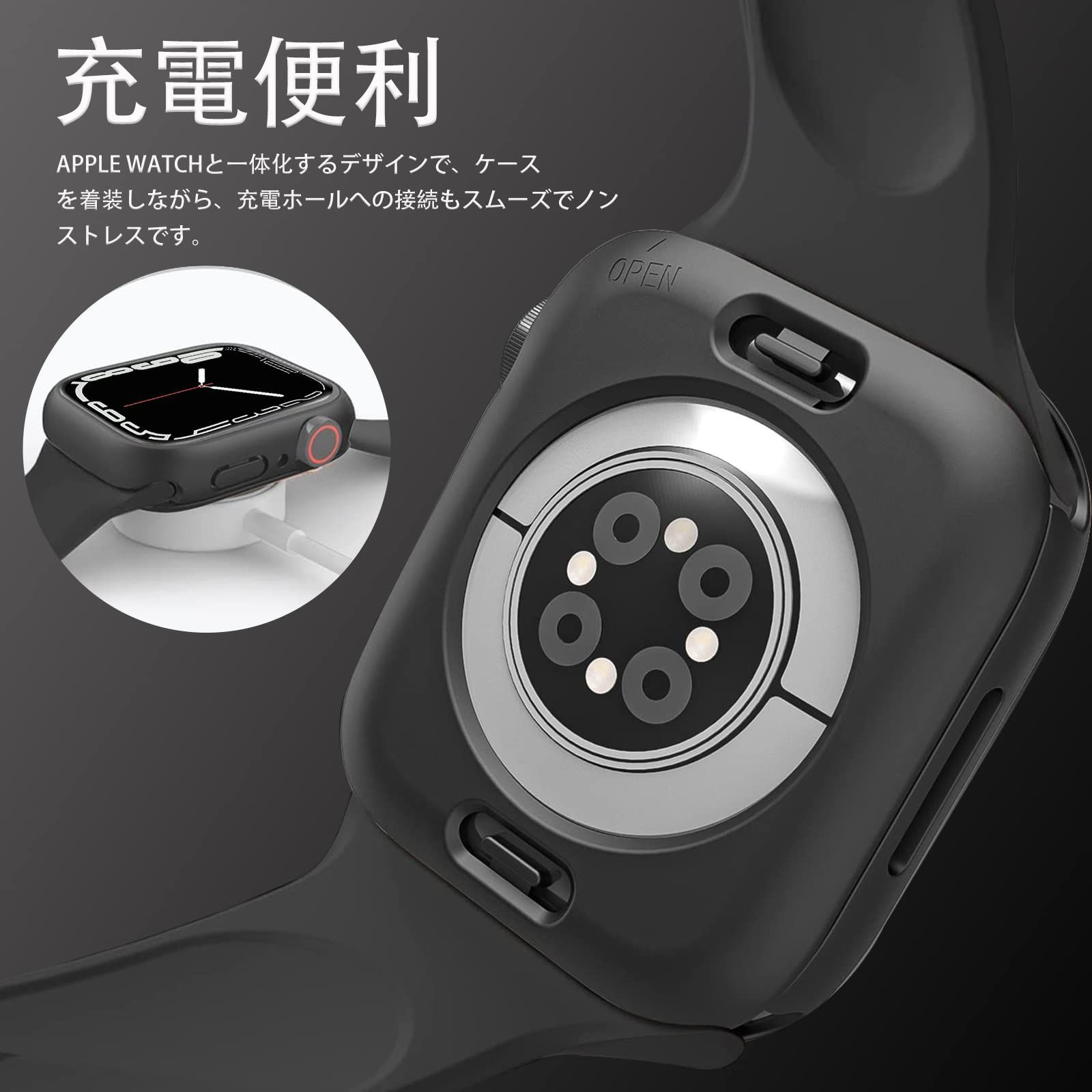 値頃 Apple Watch Series 8 7 45mm バンド フィルム一体型