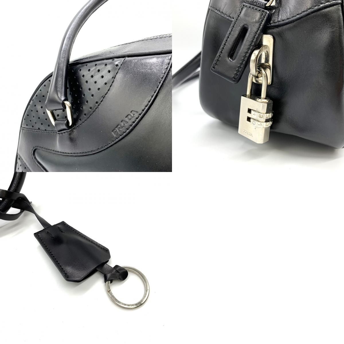 PRADA ブラック ミニボストンバッグ プラダ PRADA ミニボストンバッグ ショルダーバッグ ナイロン