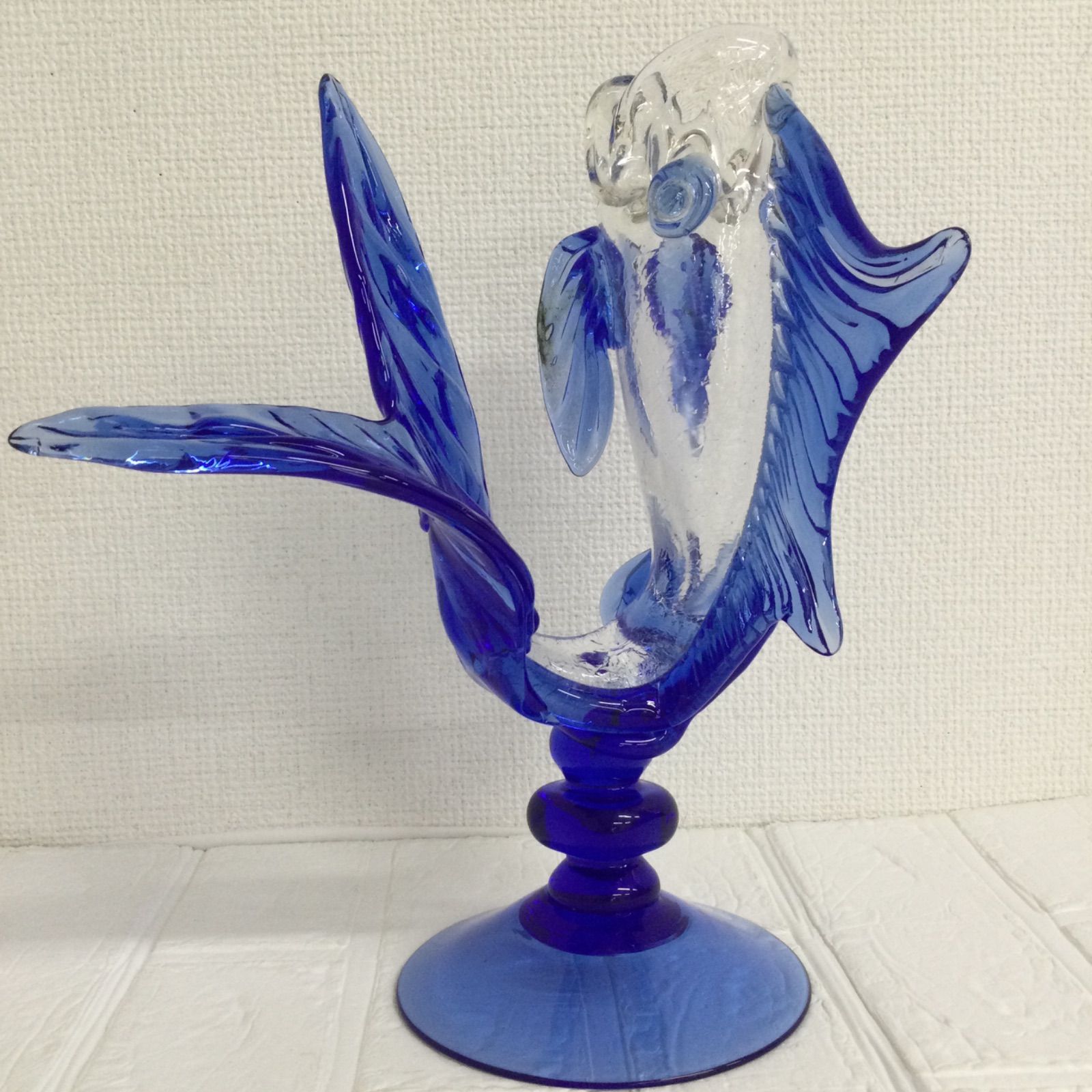 中国ガラス工芸琉璃夏氏花彫刻急須型置物箱・証明書付C8201