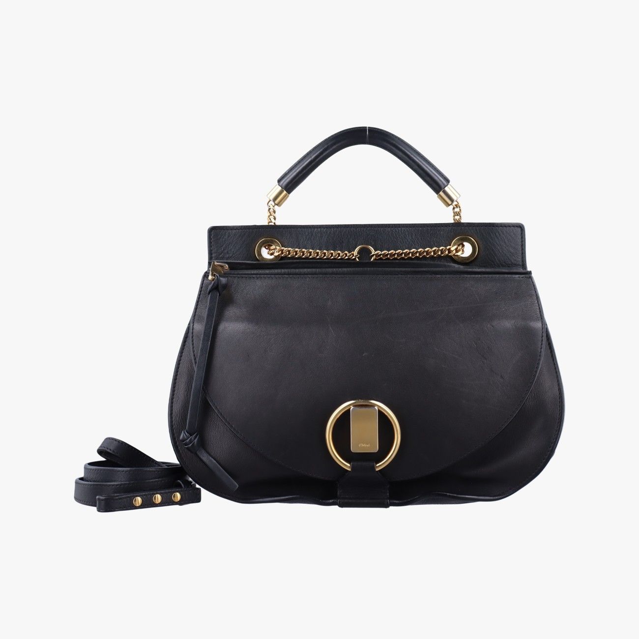 クロエChloeゴールディ ブラック レザー 03155665-11