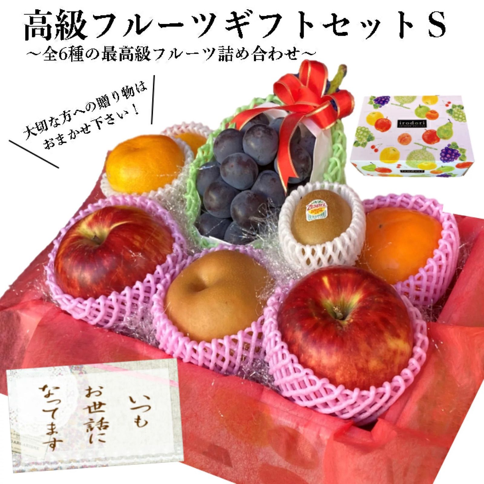 果物 詰め合わせ 6種盛り フルーツ ぶどう りんご 梨 柿 キウイ みかん 