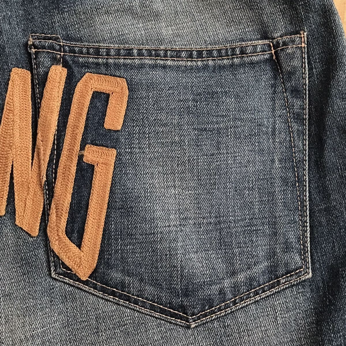 BAPE NYC LOGO 刺繍 デニム パンツ Lサイズ a bathing ape Denim pants