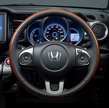 HONDA ホンダ 純正 N-BOX SLASH エヌボックススラッシュ ステアリングホイール 本革×木目調コンビ（ブラック） 2014.12～次モデル