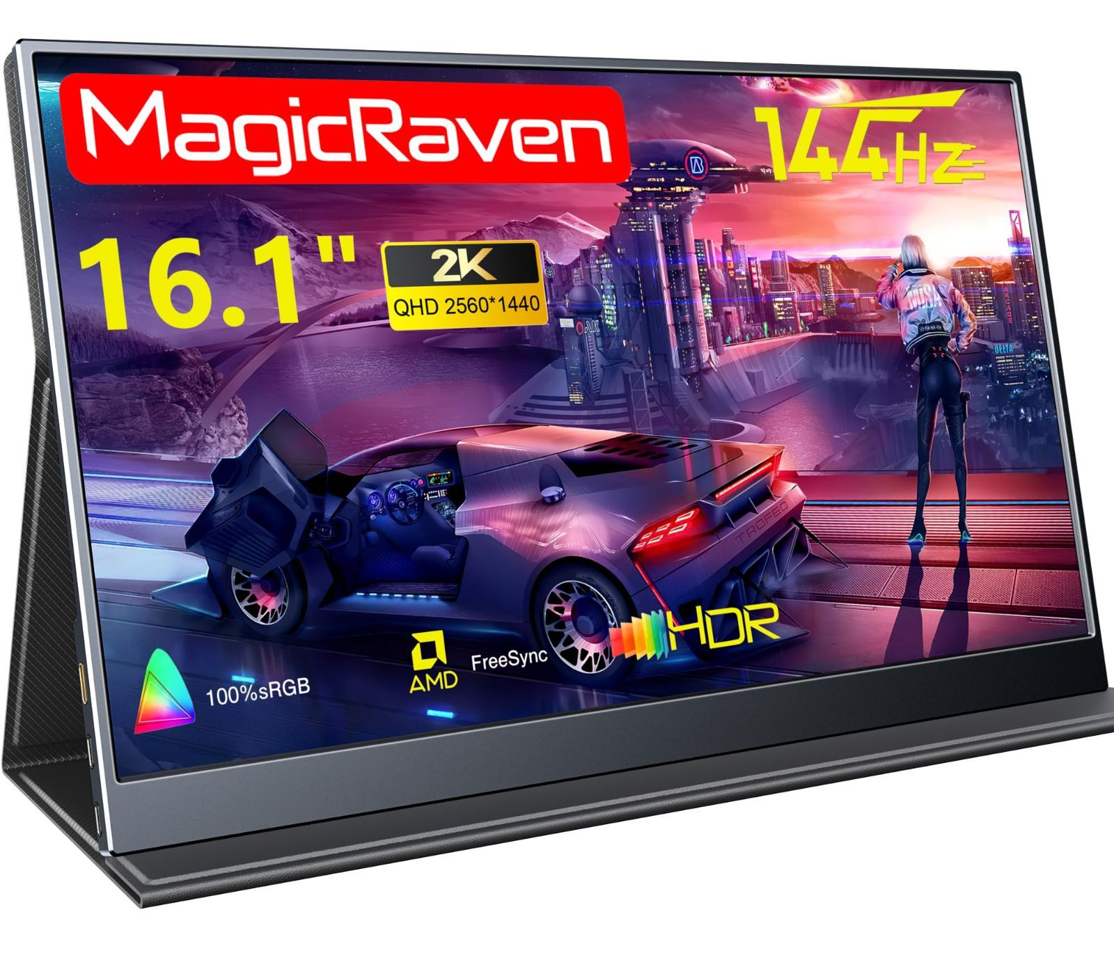 新着商品 高速応答 300cd|m2輝度 マルチモニター sRGB ゲームモニター 超薄型 QHD解像度 2560x1440 16 9画像比 軽量 IPSパネル ポータブルモニター MAGICRAVEN Type-C|mini - モバイルディスプ