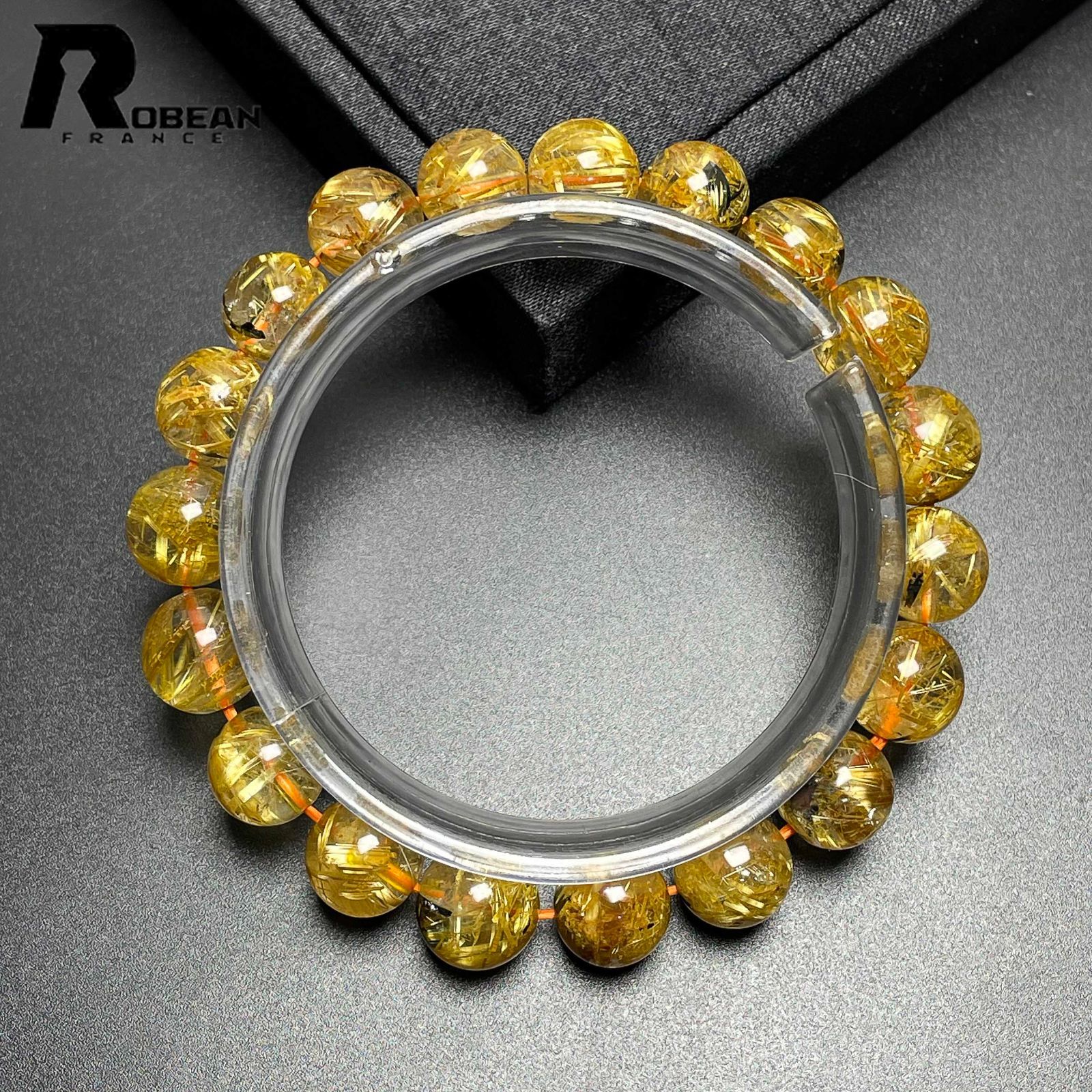 綺麗 EU製 定価17万円ROBEAN・極!極満針ルチルクォーツブレスレット パワーストーン 天然石 綺麗 金運 お守り プレゼント 10-10.8mm M0205178